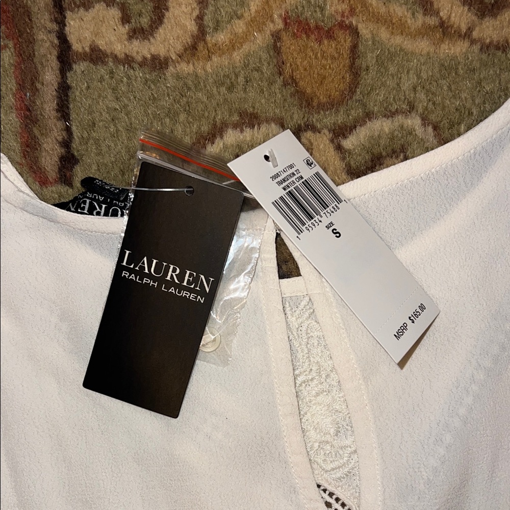 Ralph Lauren White Ruffle Sleeve Blouse - Picture 7 of 7